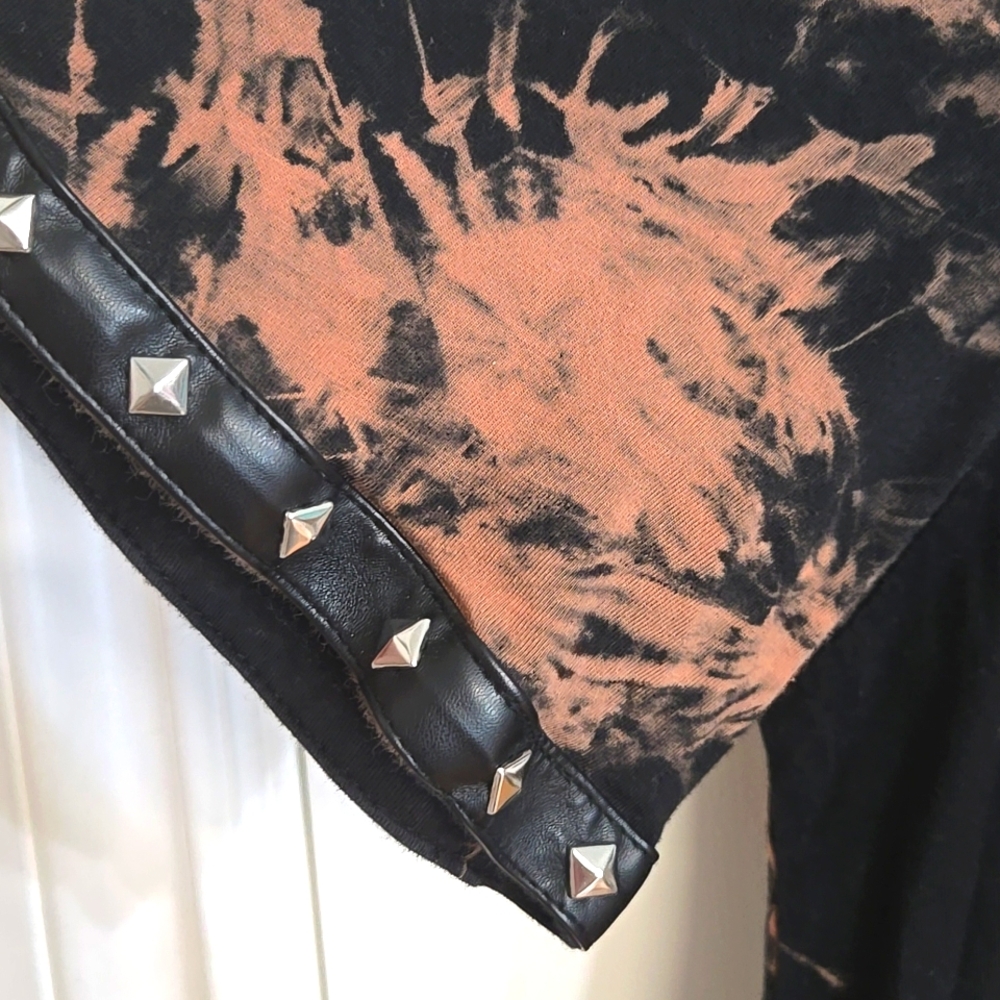 Romwe 1XL Reverse Tie Dye Skeleton Hands Accented Chest Sheath Dress - Picture 8 of 11